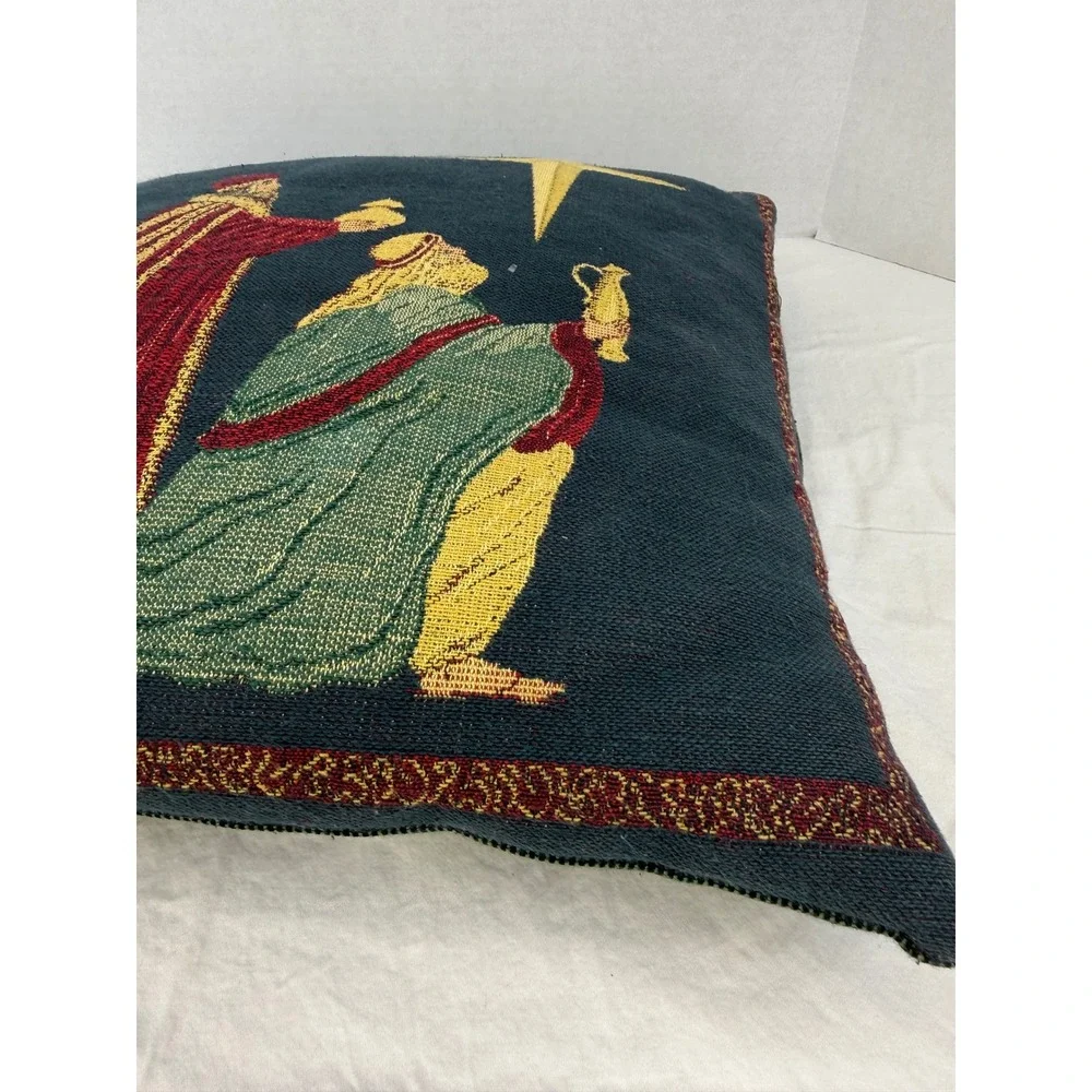 Vintage Christmas Three Wise Men Tapestry Throw Pillow‎ Nativity Star Bethlehem